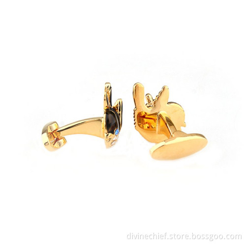 Golden Cufflinks Make Custom Bird Cufflinks With Black Paint